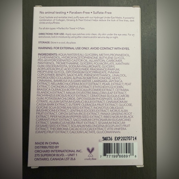 Levitate Beauty Hydrogel Under Eye Masks Cool & Hydrate 3 Pairs NIB - Picture 2 of 5